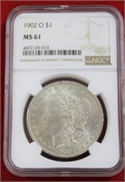 1902O Morgan silver dollar