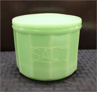Jadeite salt box w/ lid