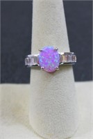 3.12ct oval pink opal ring