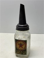 Texaco Motor Oil Glass Oil Bottle w/ Spout