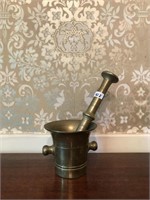 Nice Old Heavy Brass Mortar and Pestle