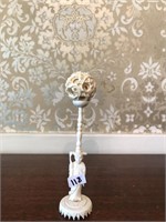 Fancy Carved Puzzle/Ball on Stand