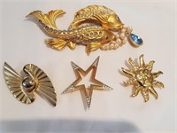 Goldtone Brooches