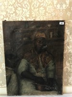 Antique Oil Painting on Canvas (as found)