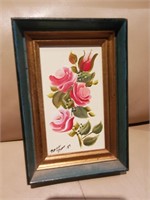 Framed, Signed Art, Pink Flowers
