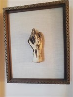 Framed Antique Wooden Statue Hand
