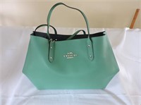 Coach Moss Green Leather Tote