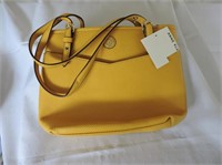 Anne Klein Mustard Tote with V Pockewt