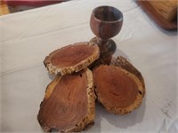 Small Wood Slabs/ Coasters, Wood Cup