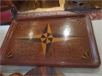 Wood Inlaid Tray, Not Level