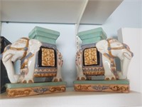Pair Ceramic Elephant Decor/ Bookends