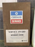 Mounted Chrysler Service Award Hutchinson Motors