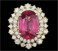 AIGL Certified 8.50 Cts Natural Ruby Diamond Ring