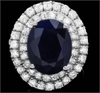 AIGL 8.85 Cts Natural Sapphire Diamond Ring