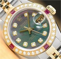 Rolex Ladies Datejust Two Tone Diamond Watch