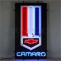 AUTO – XTRA – CAMARO VERTICAL NEON SIGN WITH BACK