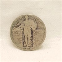 1925 Liberty Standing Quarter Dollar