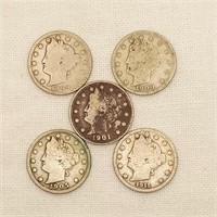 6 V Nickels 1889-1911
