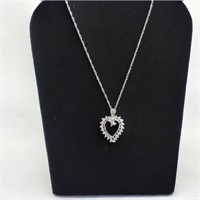 10K White Gold Necklace w/ Heart