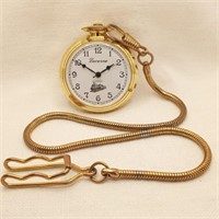 Train Theme Pocket Watch w/ Chain