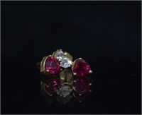 10k Gold Ruby & Diamond Earrings
