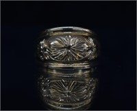 10k Gold Etched Band Ring