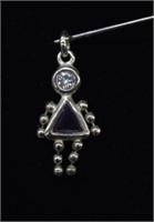 Sterling Silver Gemstone Person Charm - Woman