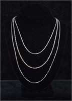 3 pcs. Sterling Silver Chain Necklaces