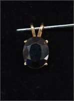 10k Gold Blue Sapphire Pendant
