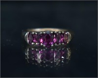 Sterling Silver Purple-Red Gemstone Ring