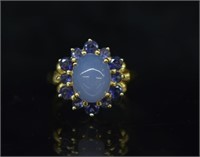 14k Gold Amethyst & Purple Jade Ring