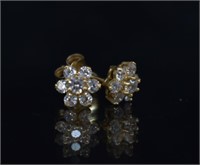 14k Gold CZ Earrings