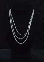 3 pcs. Sterling Silver & 14k Gold Chain Necklaces