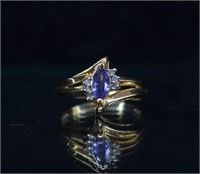 14k Gold Tanzanite & Diamond Accent Ring