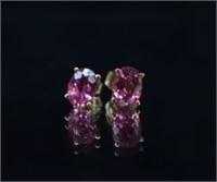 14k Gold Pink Ice Stud Earrings