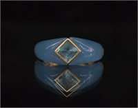 14k Gold Blue Topaz & Blue Stone Ring