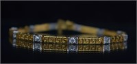 Gold-tone Sterling Silver CZ Bracelet
