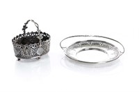 TWO SILVER BASKETS WITH HANDLES, 446g