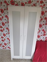 WHITE PAINTED TWO DOOR ARMOIRE