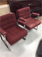 Pair of red office chairs