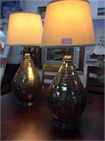 Pair  Of mirrored lamps
