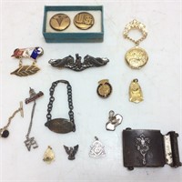 ASSORTED VTG. MILITARY & BOY SCOUT PINS, B