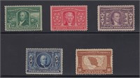 US Stamps #323-327 Mint LH/HR LA Purchase CV $305