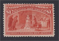 US Stamps #241 Mint No Gum bright & fresh CV $500