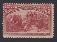 US Stamps #242 Mint OG with small glazed CV $1050