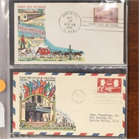 US Stamps 15 Fluegel FDCs 1946-1967, colorful grou