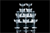 TEN BACCARAT CLEAR GLASS CHAMPAGNE COUPS