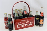 Vintage Coca-Cola Caddy and collectors bottles