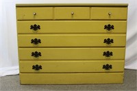 Vintage Yellow Wood 3 Drawer Dresser