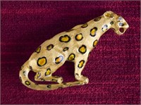 18kt Leopard Brooch